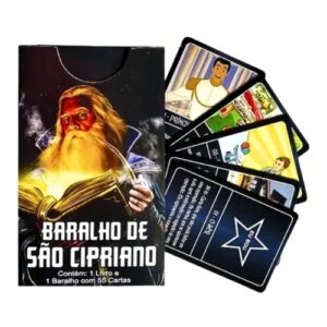Baralho de Cartas São Cipriano com ilustrações místicas