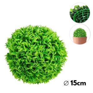 Bola decorativa com folhas verdes artificiais de 15cm