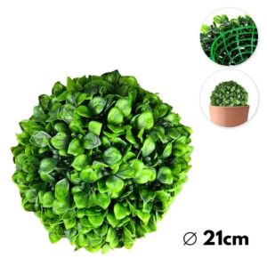 Bola decorativa com folhas verdes artificiais de 21cm