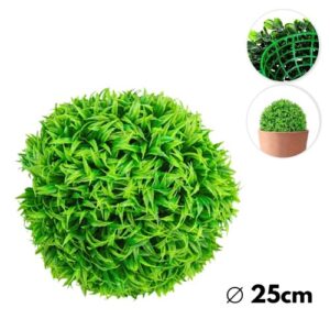 Bola decorativa com folhas verdes artificiais de 25cm