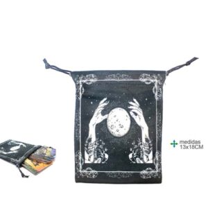Bolsa em Tecido para Baralho Tarot com Design de Lua