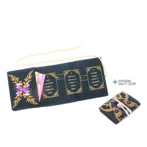 Bolsa em tecido para baralho de tarot com design de lua