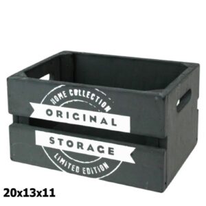 Caixa Retangular em Madeira Preta 20x13x11cm