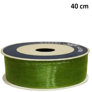 Rolo de Fita de Organza Verde 40mm x 50m