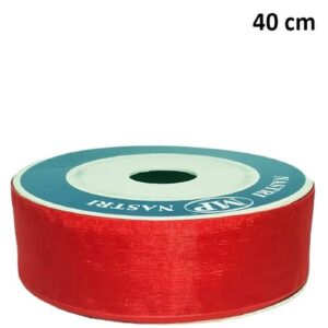 Rolo de fita de organza vermelha 40mm x 50m