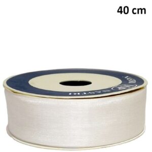 Rolo de Fita de Organza 40mm x 50m em cor marfim