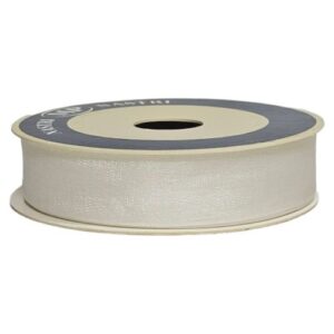 Rolo de fita de organza branco 25mm x 50m