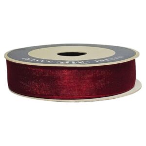 Rolo de fita de organza bordeaux 25mm x 50m