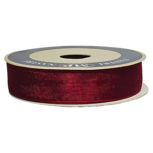 Rolo de fita de organza bordeaux 25mm x 50m