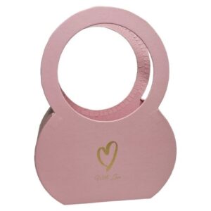 Caixa de cartão rosa com asas, tamanho 21x10x28cm
