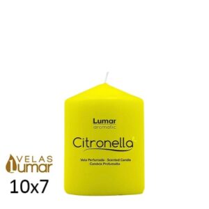 Vela decorativa amarela de citronela 10x7cm