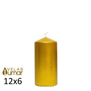 Vela Decorativa Dourada Metalizada 12x6cm