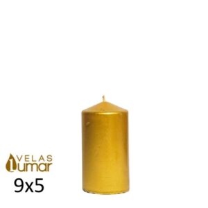 Vela Decorativa Dourada Metalizada 9x5cm