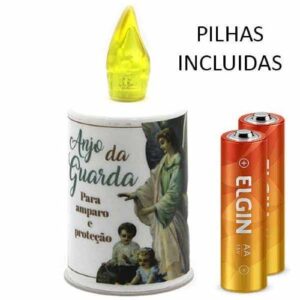 Vela Elétrica Anjo da Guarda com pilhas incluídas