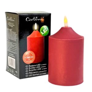 Vela Elétrica LED Vermelha 13,8x7,6cm sem Pilhas
