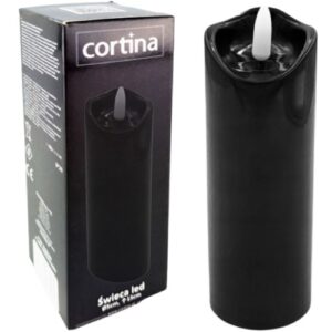 Vela LED elétrica preta de 15x5cm