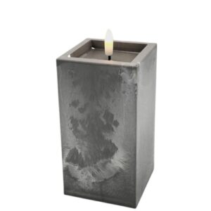 Vela elétrica LED cinzenta 15x8cm em formato retangular
