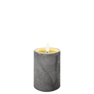 Vela elétrica LED cinzento 10x7,5cm sem pilhas