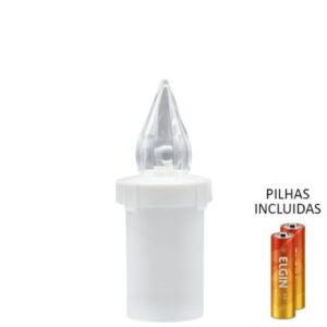 Vela Elétrica LED Memor com Pilhas - Branco