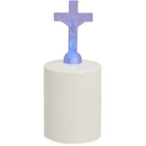 Círio Elétrico LED com Cruz em fundo branco