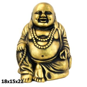 Buda em Resina Dourado e Preto 18x15x22cm