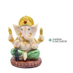 Estátua de Ganesha em resina com 6,3x6,3x9cm