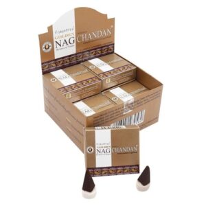 Incenso em Cone Golden Nag Chandan - 10 Unidades