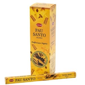 Incenso HEM em Vareta Pau Santo embalagem