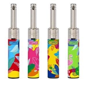 Isqueiro Clipper Mini Tube com padrões coloridos