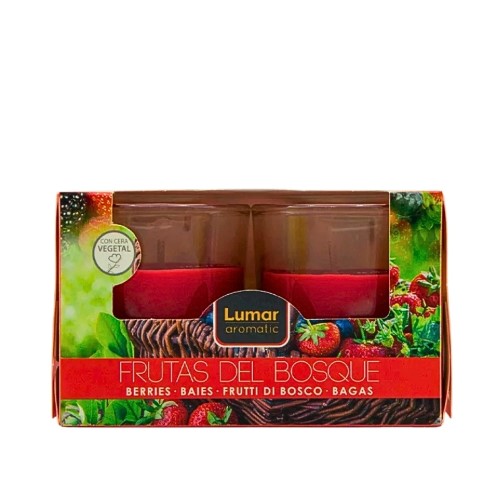 Vela Perfumada em Copo de Vidro - Pack 2 Frutos Vermelhos
