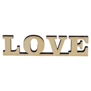 Decoração 'Love' em madeira 10x2,5cm - Pack de 6