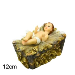 Figura do Menino Jesus deitado com LED, 12cm