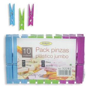 Molas grandes em plástico para roupa - Pack de 10