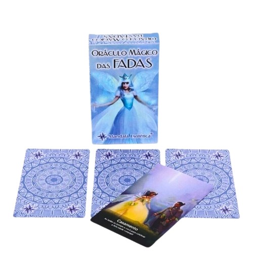 Baralho Oráculo Mágico das Fadas com cartas ilustradas