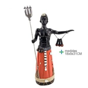 Figura decorativa Orixá Exú de 18x9x31cm