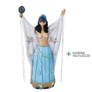 Figura decorativa de Orixá Iemanjá com 16x7x30cm