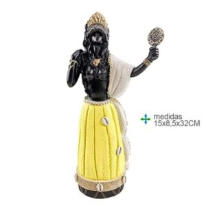 Figura decorativa de Orixá Oxum com 15x8,5x32cm