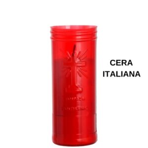 Recarga Vela Italiana P195 vermelha com cruz em relevo para cemitério