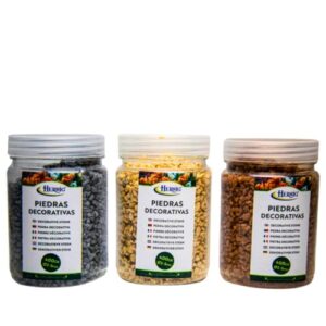 Pedras decorativas cinza e castanho 400g