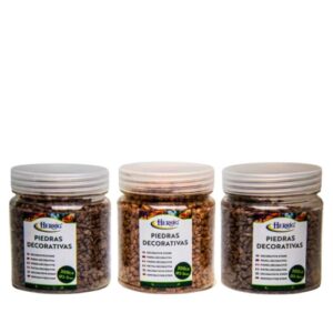 Frascos de pedras decorativas castanhas de 300g