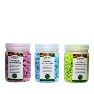 Frascos de Pedras Decorativas 400g em cores sortidas