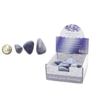 Pedras Místicas de Quartzo Azul Rolado 2-3cm