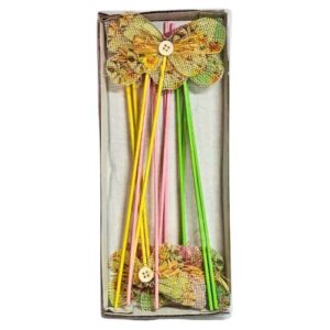 Pick Decorativo Borboleta em Juta para Arranjos