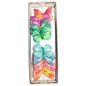 Pack de 12 picks decorativos em forma de borboleta para arranjos