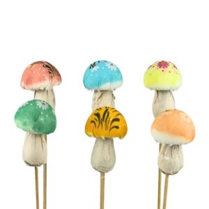 Pick Decorativo Cogumelo para Arranjos 4cm - Pack de 12