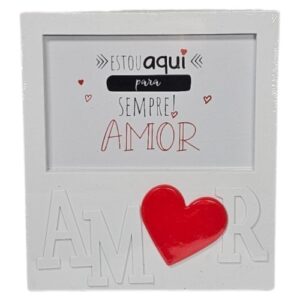 Porta-fotos em plástico 10x15cm com design de amor