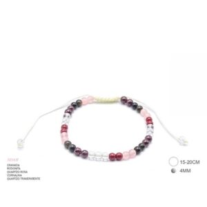 Pulseira Energética Amor 4mm com contas coloridas