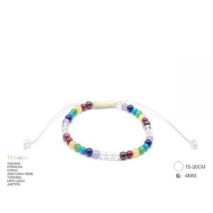 Pulseira Energética 4mm com pedras dos 7 Chakras