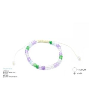 Pulseira Energética 4mm para Ansiedade com contas coloridas