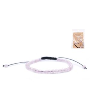 Pulseira de Pedras Semipreciosas Quartzo Rosa 4mm